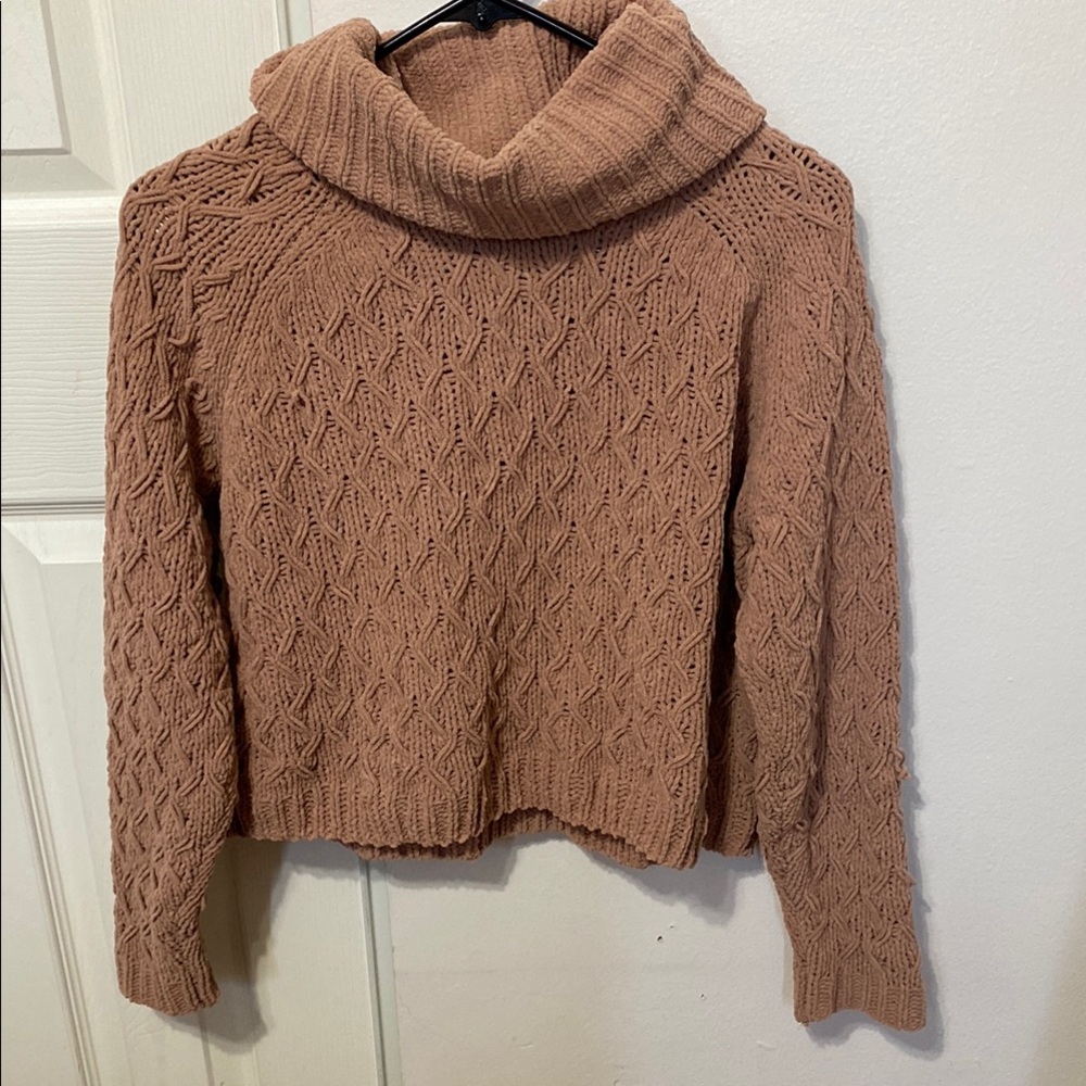 Cozy Knit Turtleneck Sweater - Brown
